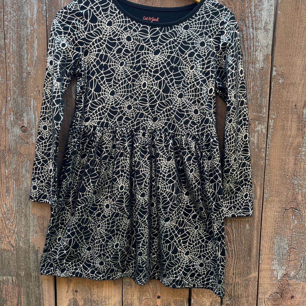 Cat & Jack Black and White Long Sleeve Mini Dress